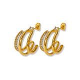 Pave Half Hoops